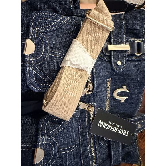 True Religion Tote Shoulder Handbag Dark Denim Blue. Brand New With Tag. - Picture 4 of 8